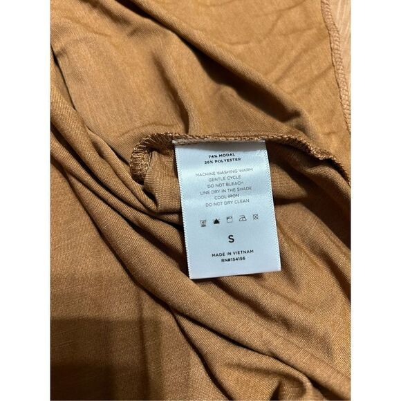 Mod Ref Women's Heathered Shirt V-Neck High-Low Hem Top Size Small Rust - Picture 4 of 6